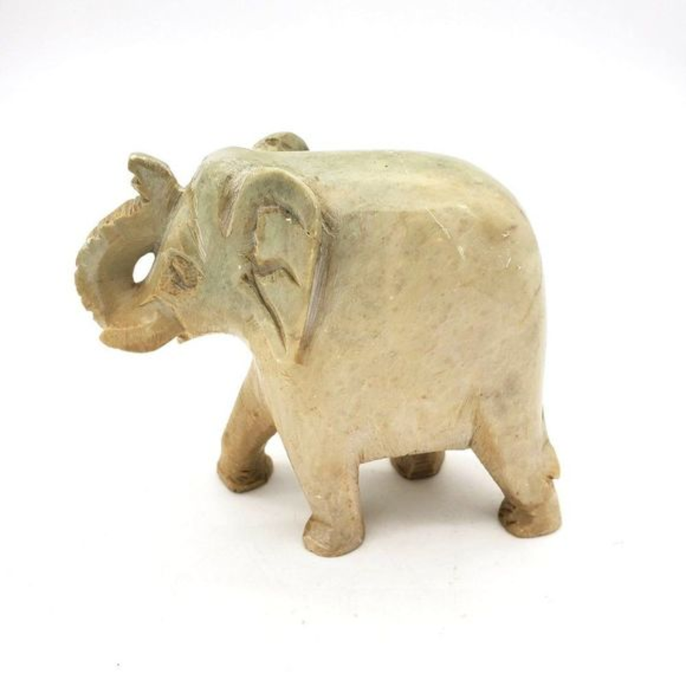 VTG Marble Elephant Figurine Carved Stone Paper Weight Decor Safari Shelf Decor‎